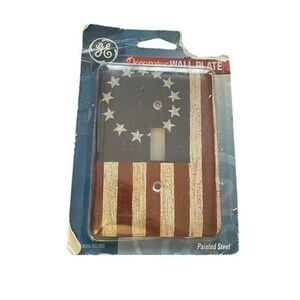 GE Light Switch Plate Cover Painted Steel American Flag